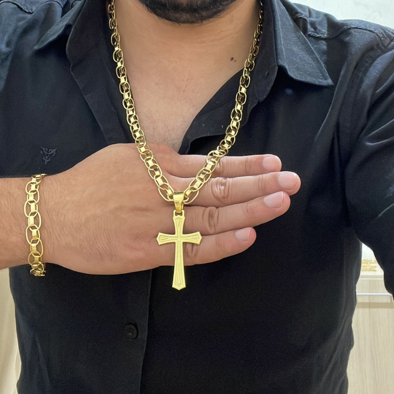 Conjunto Imperador Matrix 10mm + Pingente Cruz