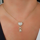 Colar 1 Filho Menina Cravejado