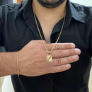 Conjunto Tijolinho 1mm + Pingente Jesus