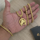 Conjunto Elo Baiano 8MM + Pingente Ferradura Cavalo