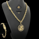 Conjunto Cadeado 10mm com Pingente São Jorge