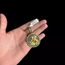 Conjunto Cadeado 10mm com Pingente São Jorge