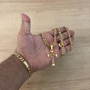 Conjunto 3X1   8MM + Pingente Cruz Vazado