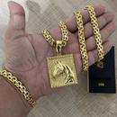 Conjunto Cadeado Duplo 10MM + Pingente Cavalo 3D