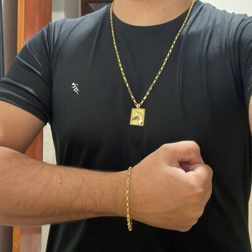 Conjunto Tijolinho 3 + Pingente Cavalo 3D