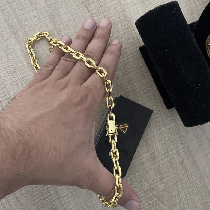 Conjunto Cadeado 10mm com Pingente São Jorge