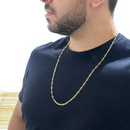 Conjunto Cadeado Alongado 3mm + Pingente Ferradura Cavalo