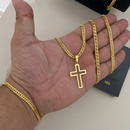 Conjunto Grumet 6MM + Pingente Cruz Vazada