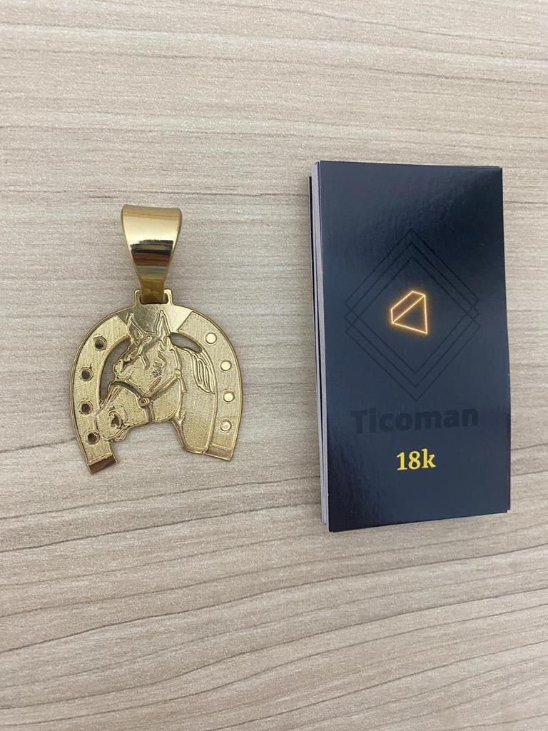 Conjunto Tijolinho 9mm + Pingente Ferradura Cavalo