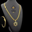 Conjunto Grumet 9mm Com Pingente Estrela Davi